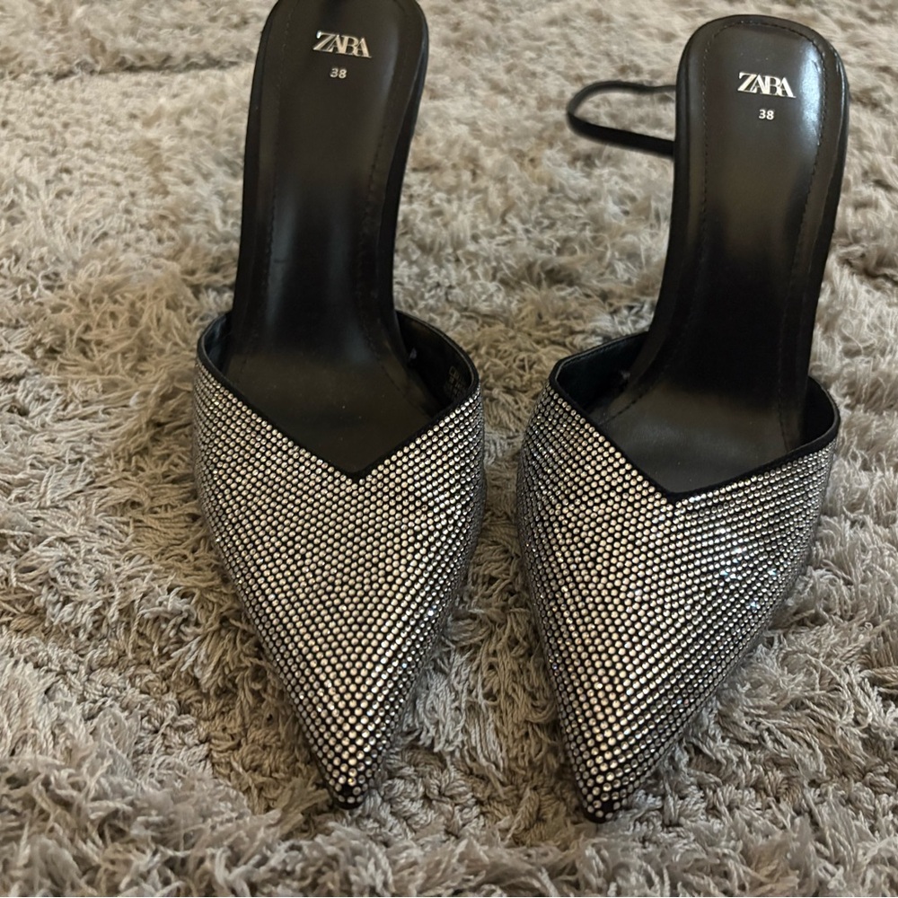 Zara Black Strappy Heels